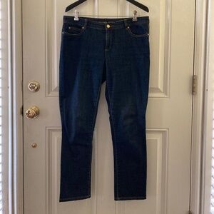 Michael Kors Women's Straight Leg Denim Jeans/Size 10/Back Pocket Logo Plate